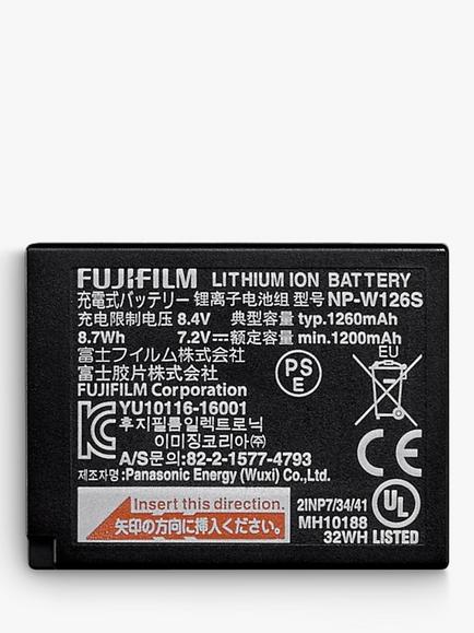 Fujifilm NP-W126S Rechargeable Digital Camera Battery, Black