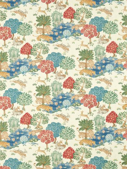 Sanderson Pamir Garden Furnishing Fabric, Cream/Indigo