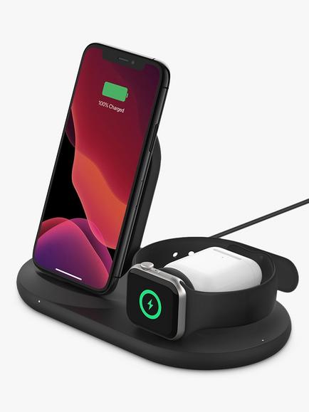 Belkin 3-in-1 Wireless Charger for Apple Watch, iPhone & AirPods - view 2, Black