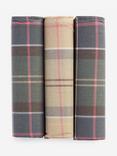 Barbour Tartan Check Cotton Handkerchiefs, Pack Of 3, Green/Beige