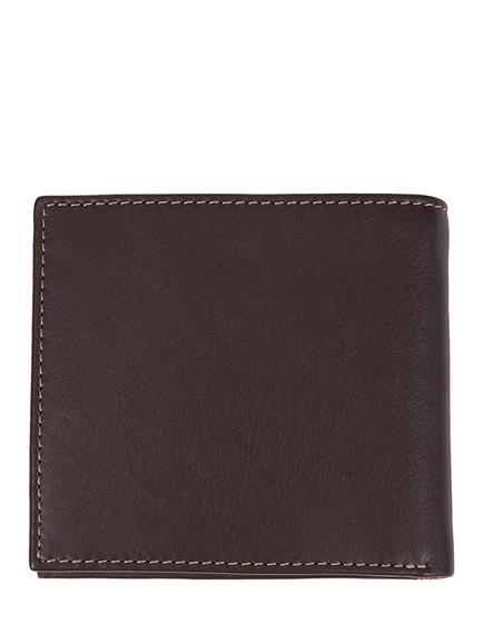 Barbour Elvington Coin Pocket Leather Wallet, Dark Brown/Tan - view 2, Dark Brown/Tan