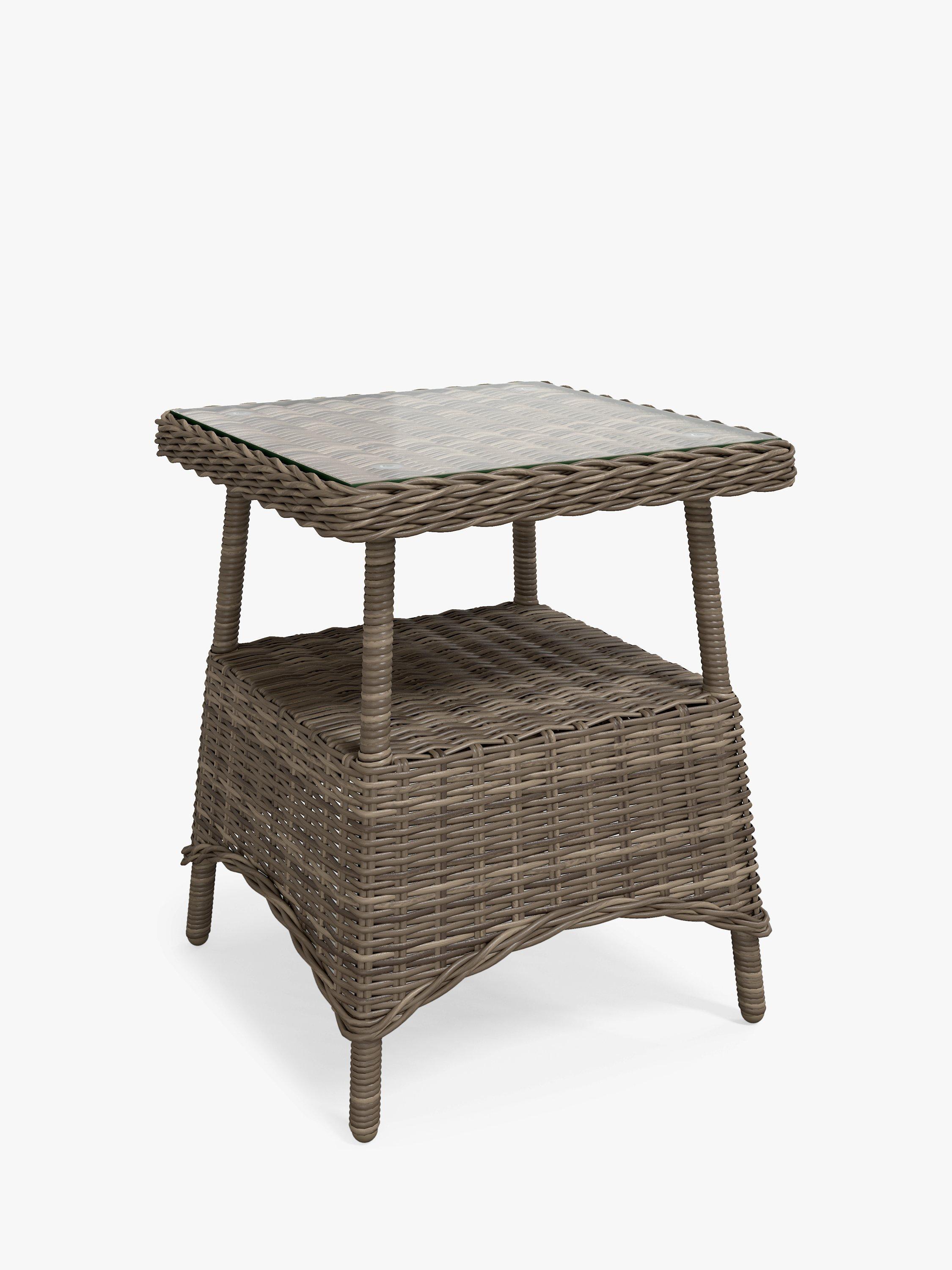 John Lewis Rye Square Garden Side Table, Natural