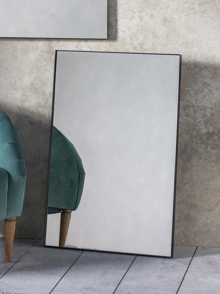 Gallery Direct Hurston Rectangular Metal Frame Wall Mirror - view 2, Black