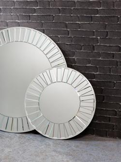 Gallery Direct Mondello Round Glass Frame Mirror, Clear - view 2, Clear