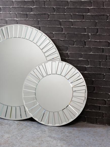 Gallery Direct Mondello Round Glass Frame Mirror, Clear - view 2, Clear
