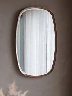 Gallery Direct Keaton Oval Wood Frame Wall Mirror, 90 x 55cm - view 2, Walnut