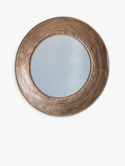 Gallery Direct Knowle Round Metal Frame Mirror, 72cm, Gold, Gold