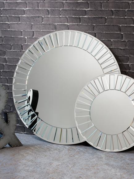 Gallery Direct Mondello Round Glass Frame Mirror, Clear - view 2, Clear