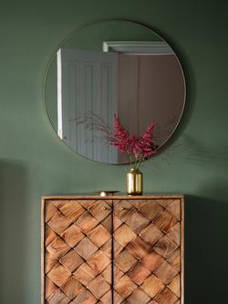 Gallery Direct Bowie Round Metal Frame Mirror, 80cm - view 2, Champagne