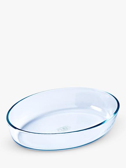 Pyrex Essentials Oval Glass Roasting Dish, 1.6L, 26cm, Clear, Clear