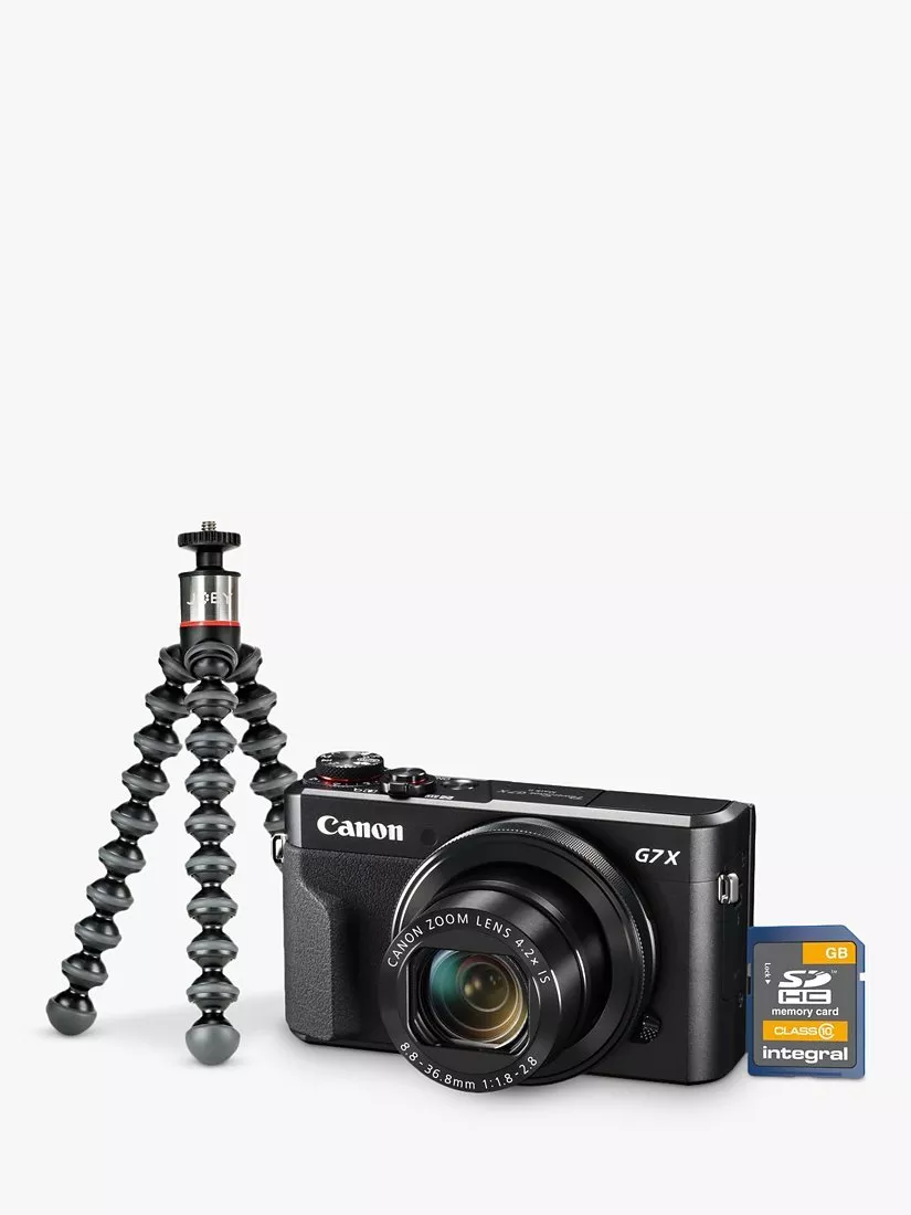 Canon PowerShot G7 X Mark II Digital Camera, HD 1080p, 20MP, 4.2X Optical Zoom, DIGIC 7 Processor, NFC, Wi-Fi, 3” LCD Screen, Vlogger Kit with Joby Gorillapod & Memory Card Canon PowerShot G7 X Mark II Digital Camera, HD 1080p, 20MP, 4.2X Optical Zoom, DIGIC 7 Processor, NFC, Wi-Fi, 3” LCD Screen, Vlogger Kit with Joby Gorillapod & Memory Card