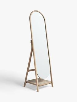 John Lewis Rattan Freestanding Mirror, Oak
