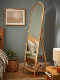 John Lewis Rattan Freestanding Mirror - view 2, Oak