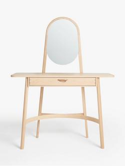 John Lewis Rattan Dressing Table and Mirror - view 2, Oak