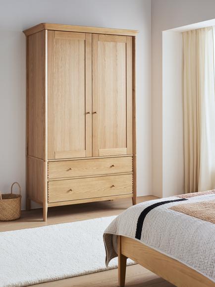 John Lewis Essence Double Wardrobe, Oak - view 2, Oak
