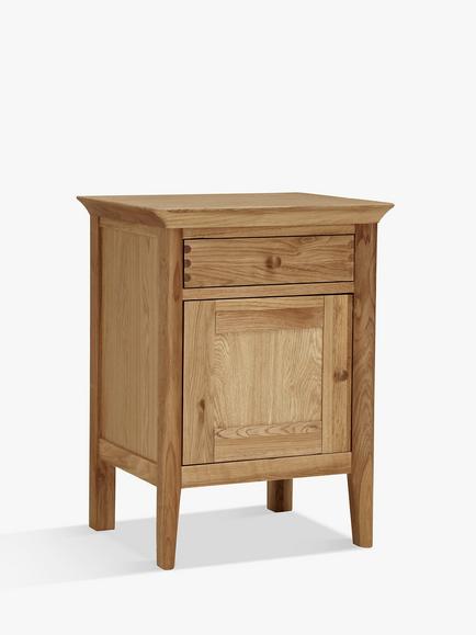 John Lewis Essence 1 Door Bedside Table, Oak, Oak