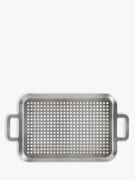 John Lewis Stainless Steel BBQ Grill Topper, 45cm - view 2, Silver