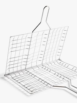 John Lewis Stainless Steel BBQ Grill Basket with Bamboo Handle - view 2, Silver