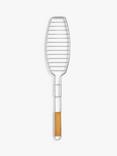 John Lewis Stainless Steel BBQ Fish Grill with Bamboo Handle