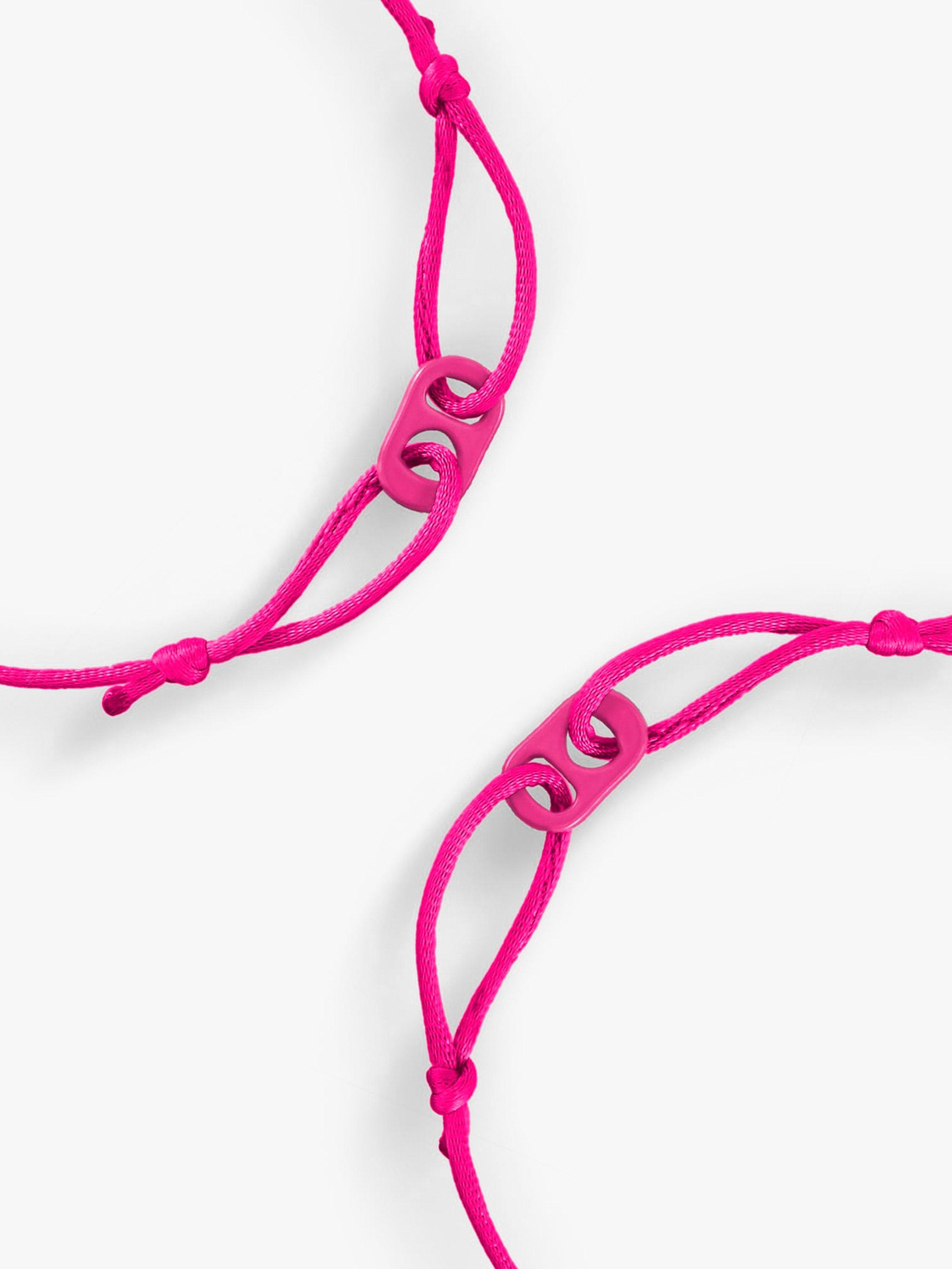#TOGETHERBAND UN Goal 10 - Reduced Inequalities Recycled Plastic Mini Bracelet, Pack of 2, Magenta