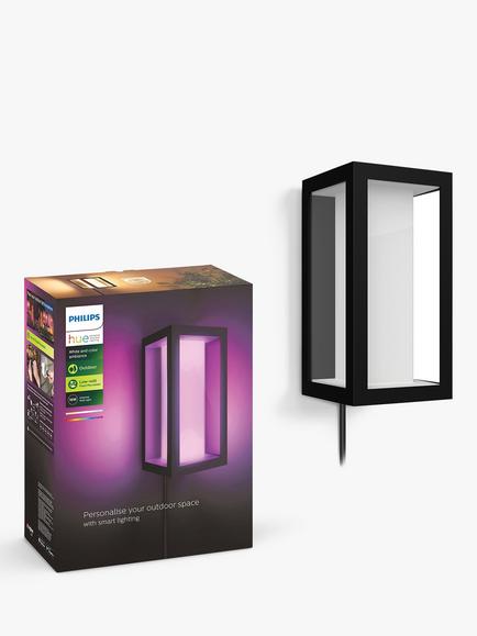 Philips Hue White & Colour Ambiance Impress LED Smart Plug In Outdoor Wall Light Extension, Black, Black