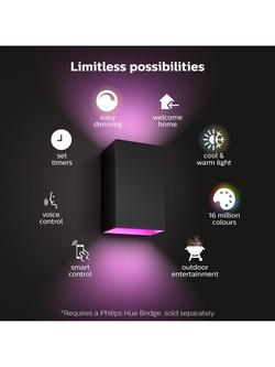Philips Hue White and Colour Ambiance Resonate LED Smart Outdoor Wall Light - view 2, Black