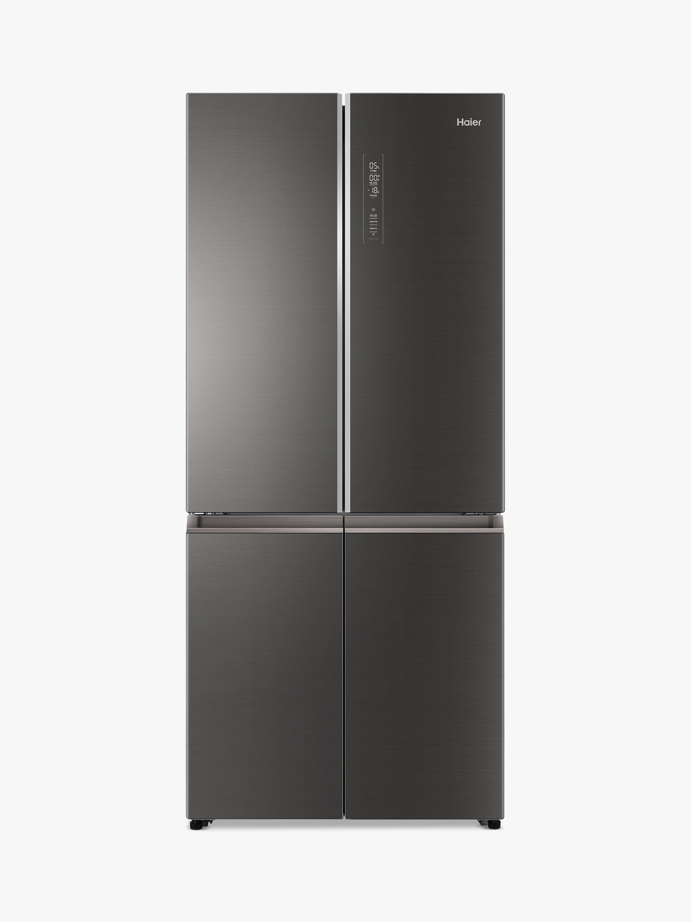 Haier HTF-508DGS7 Freestanding 70/30 American Fridge Freezer, Grey