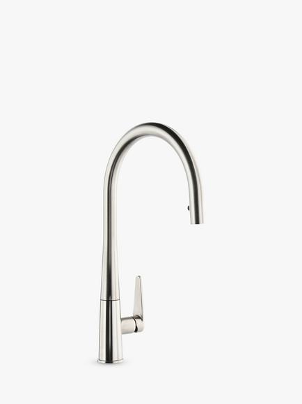 Abode Coniq R Single Lever Pull-Out Kitchen Mixer Tap, Brushed Nickel