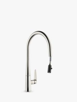 Abode Coniq R Single Lever Pull-Out Kitchen Mixer Tap - view 2, Brushed Nickel