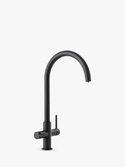Pronteau by Abode Prothia Swan Slimline 3-in-1 Instant Steaming Hot Water Single Lever Kitchen Tap, Matt Black