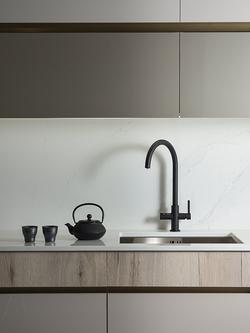 Pronteau by Abode Prothia Swan Slimline 3-in-1 Instant Steaming Hot Water Single Lever Kitchen Tap - view 2, Matt Black