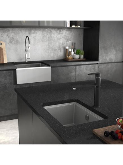 Abode Prime Single Lever Kitchen Mixer Tap - view 2, Matt Black