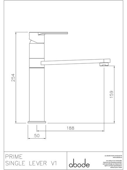 Abode Prime Single Lever Kitchen Mixer Tap - view 2, Chrome