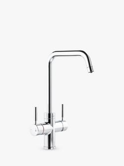 Pronteau by Abode Propure Quad 4-In-1 Instant Steaming Hot & Filtered Water 2 Lever Kitchen Tap, Chrome