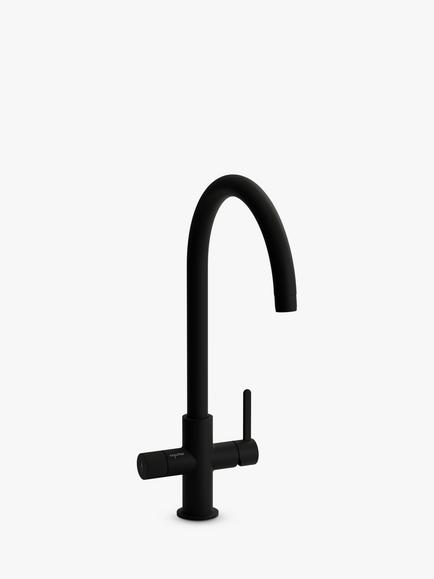 Abode Puria Aquifier Water Filter Single Lever Kitchen Tap, Matt Black