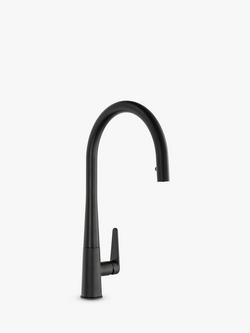 Abode Coniq R Single Lever Pull-Out Kitchen Mixer Tap, Matt Black