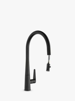 Abode Coniq R Single Lever Pull-Out Kitchen Mixer Tap - view 2, Matt Black