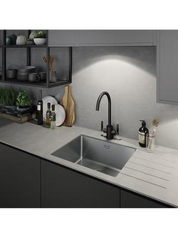 Abode Atlas Monobloc Aquifier Water Filter 2 Lever Kitchen Tap - view 2, Matt Black