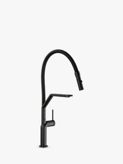 Abode Tubist Professional Pull-Around Spray Single Lever Kitchen Mixer Tap, Matt Black - view 2, Matt Black