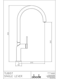 Abode Tubist Single Lever Kitchen Mixer Tap - view 2, Brushed Nickel