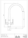 Abode Coniq R Monobloc 2 Lever Kitchen Tap, Matt Black