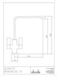 Abode Quantic Monobloc 2 Lever Kitchen Mixer Tap, Matt Black