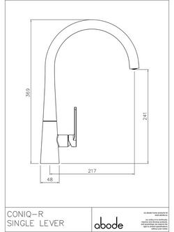 Abode Coniq R Single Lever Kitchen Mixer Tap - view 2, Matt Black