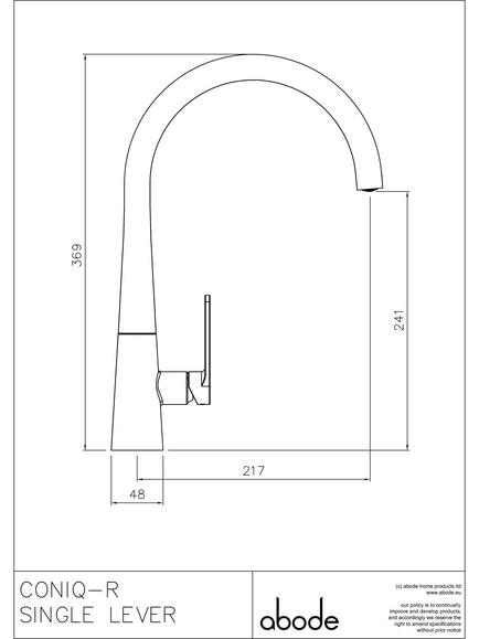 Abode Coniq R Single Lever Kitchen Mixer Tap - view 2, Matt Black