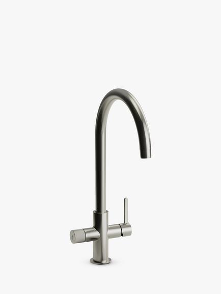Abode Puria Aquifier Water Filter Single Lever Kitchen Tap, Brushed Nickel