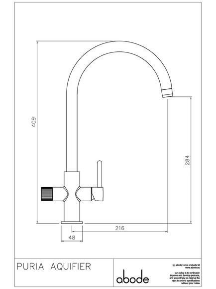 Abode Puria Aquifier Water Filter Single Lever Kitchen Tap - view 2, Brushed Nickel