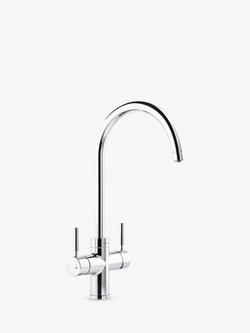 Pronteau by Abode Propure Swan 4-In-1 Instant Steaming Hot & Filtered Water 2 Lever Kitchen Tap, Chrome