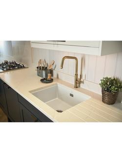 Abode Hex Single Lever Kitchen Mixer Tap - view 2, Antique Brass