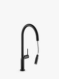 Abode Tubist Single Lever Pull-Out Spray Kitchen Mixer Tap, Matt Black