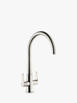 Abode Coniq R Monobloc 2 Lever Kitchen Tap, Brushed Nickel